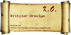 Kritzler Orsolya névjegykártya