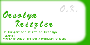 orsolya kritzler business card